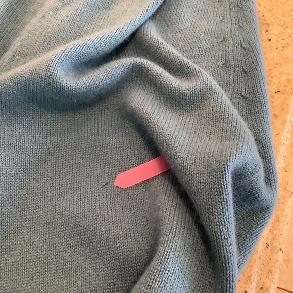 Cashmere Blue Hooded Cape Poncho Sweater MAG by Magaschoni - Picture 10 of 11